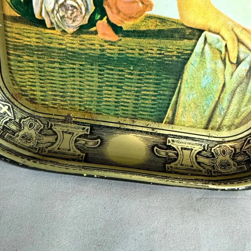 Vintage 70s Coca Cola Flower Girl Elaine Long Metal Serving Tray